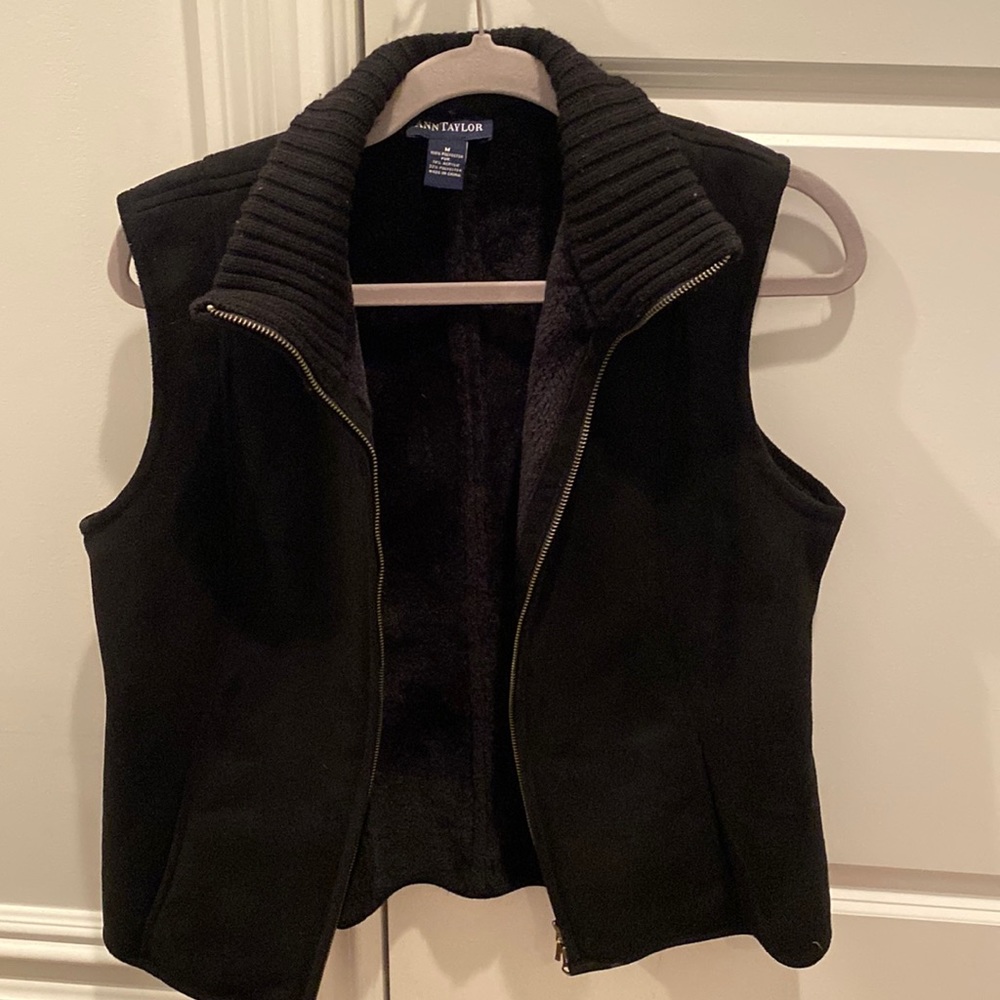 Ann Taylor fur lined vest